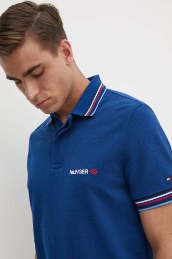 Polo tričko Tommy Hilfiger tmavomodrá barva, s aplikací, MW0MW34768