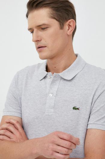 Bavlněné polo tričko Lacoste šedá barva, PH4012-001