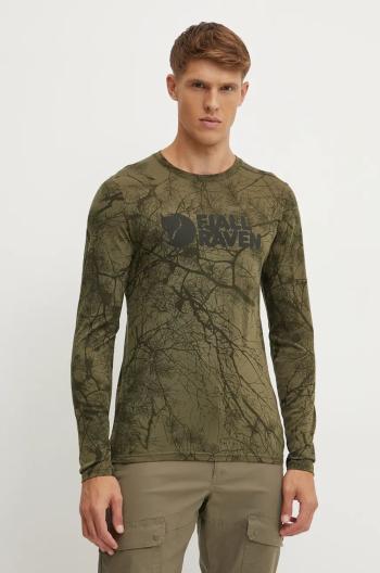 Tričko s dlouhým rukávem Fjallraven Värmland Wool zelená barva, F86673.626