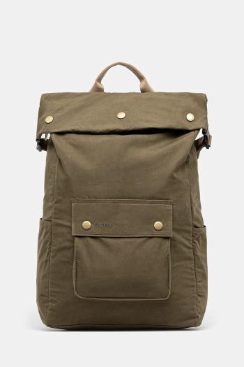 Bavlnený batoh Barbour Barbour Transport Foldover Backpack Bag zelená farba, malý, jednofarebný, UBA0746