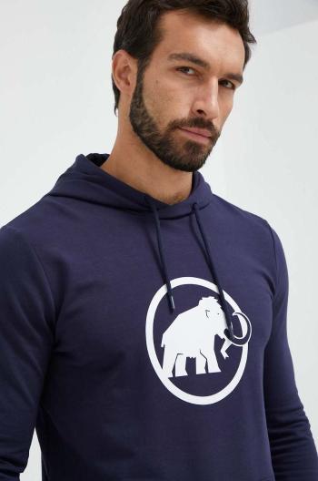 Tepláková mikina Mammut ML Hoody Classic tmavomodrá barva, s kapucí, s potiskem