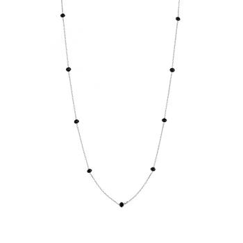 Alisia Nádherný stříbrný náhrdelník s černými krystaly AL880-Argento-Nero