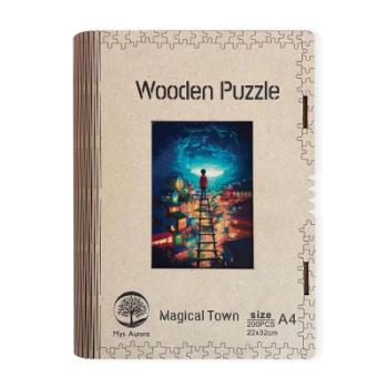 Wooden puzzle Magical Town A4