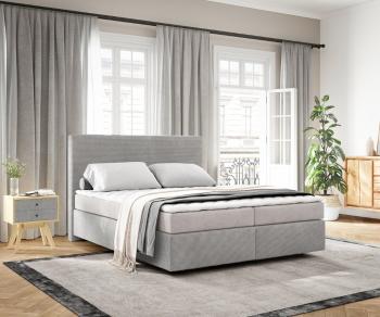 Boxspring postel Dream-Well 160x200 cm manšestr stříbrnošedá