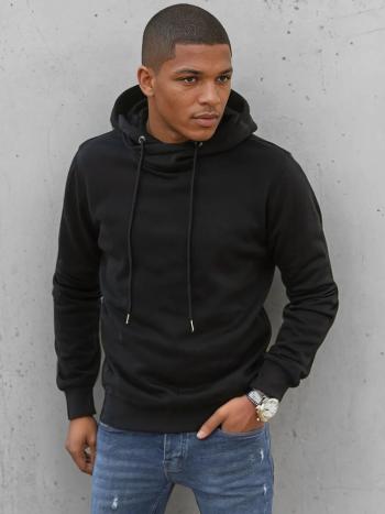 Čierna pánska mikina s kapucňou