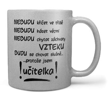 Hrnek Nebudu – učitelka (stříbrný) (Náplň hrníčku: Žádná)