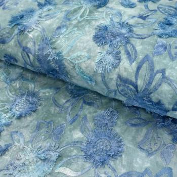 Bavlnená látka TIE DYE EMBROIDERY Swingy design C