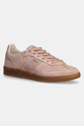 Semišové sneakers boty BOSS Brenta růžová barva, 50536645