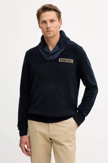 Bavlnený sveter Aeronautica Militare tmavomodrá farba, MA1574UL00539