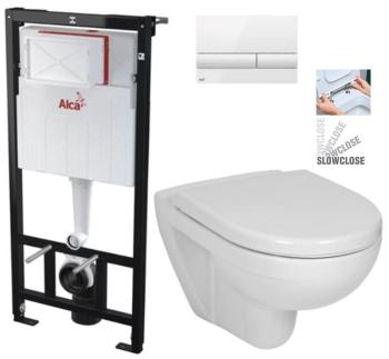 ALCADRAIN Sádromodul předstěnový instalační systém s bílým tlačítkem M1710 + WC JIKA LYRA PLUS + SEDÁTKO DURAPLAST SLOWCLOSE AM101/1120 M1710 LY5