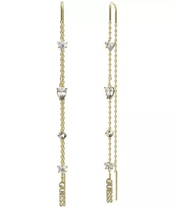 Guess Pozlacené visací náušnice s krystaly Wonderlights JUBE04412JWYGT/U