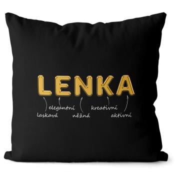 Polštář Ženská jména - GOLD (Velikost: 55 x 55 cm, Jméno: Lenka)