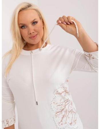 Dámská halenka plus size s potiskem ecru  