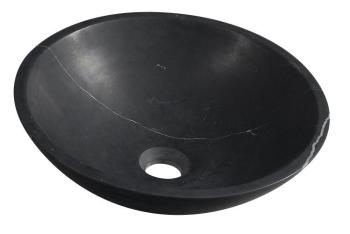 SAPHO - BLOK kamenné umývadlo na dosku, priemer 40cm, čierny Marquin, matný 2401-35