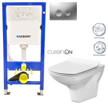 Geberit Duofix tlačítko DELTA21 matné WC CERSANIT CARINA + SEDÁTKO 458.103.00.1 21MA CA3