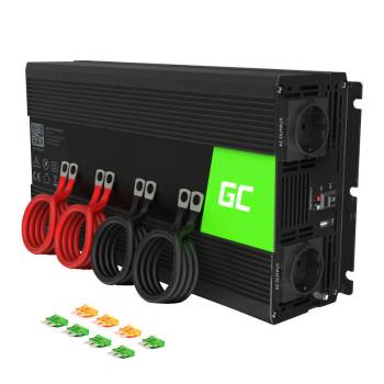 Car inverter voltage converter Green Cell INV10 12V to 230V 2000W...