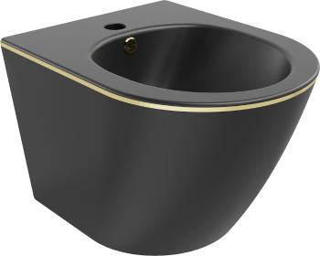 MEXEN Lena bidet závěsný, černá mat/zlatá linka 35224875