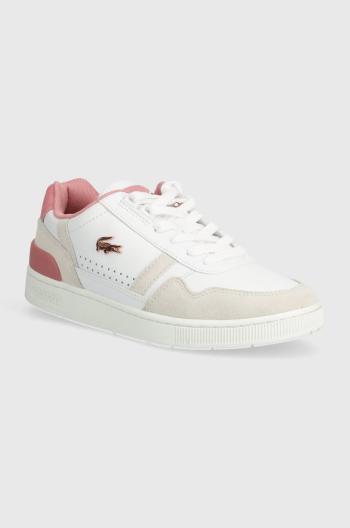 Kožené sneakers boty Lacoste T-Clip Contrasted Collar Leather Snea bílá barva, 47SFA0082