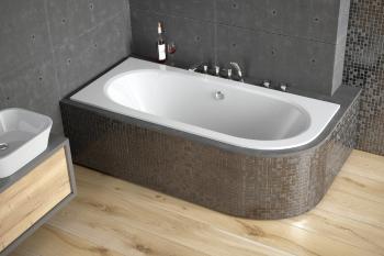 BESCO - Asymetrická vaňa AVITA SLIM - Nožičky k vani - S nožičkami, Rozmer vane - 170 × 75 cm, Spôsob prevedenia - Ľavé VANAVIT170SLIML + OLVPINOZ
