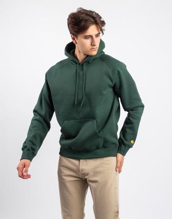 Carhartt WIP Hooded Chase Sweat Sycamore Tree / Gold L