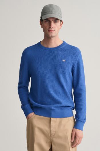 SVETR GANT STRUCTURED COTTON C-NECK RICH BLUE