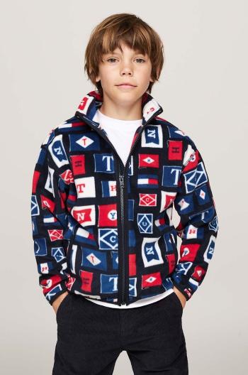 Dětská mikina Tommy Hilfiger modrá barva, vzorovaná, KB0KB09378