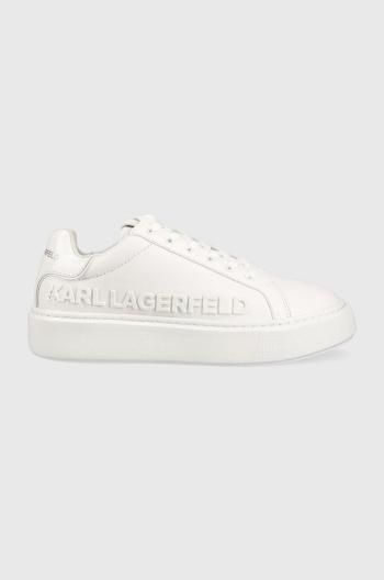 Kožené sneakers boty Karl Lagerfeld MAXI KUP bílá barva, KL62210