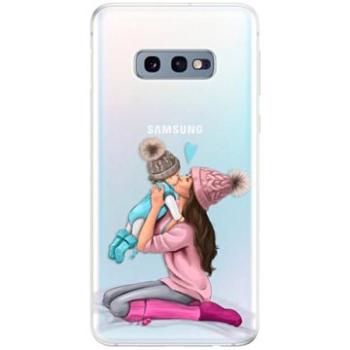 iSaprio Kissing Mom - Brunette and Boy pro Samsung Galaxy S10e (kmbruboy-TPU-gS10e)