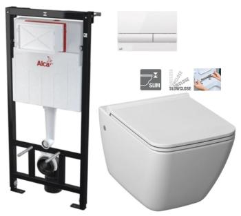 ALCADRAIN Sádromodul předstěnový instalační systém s bílým tlačítkem M1710 + WC JIKA PURE + SEDÁTKO SLOWCLOSE AM101/1120 M1710 PU2