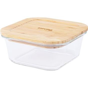 Siguro Dóza na potraviny Glass Seal Bamboo 0,8 l, 7 x 15 x 15 cm (SGR-FO-G108BB)