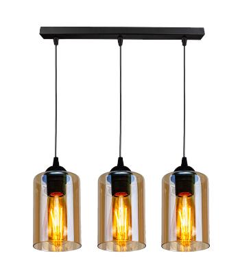 Candellux Černo-hnědý závěsný lustr Bistro pro žárovku 3x E27 33-00545