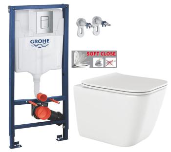 Rapid SL pro závěsné WC 38528SET s chromovou deskou + WC INVENA PAROS  + SEDÁTKO 38772001 RO1