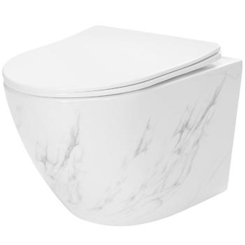 REA Závěsná WC mísa včetně sedátka Carlos Nature Marble REA-C6606