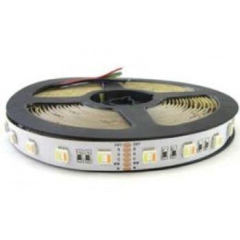 LED szalag , 5050 , 60 led/m , 24 W/m , RGB-CCT , 5in1 chip , 12 mm , 24 V DC , IP65