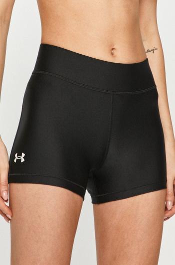 Kraťasy Under Armour dámské, černá barva, hladké, high waist