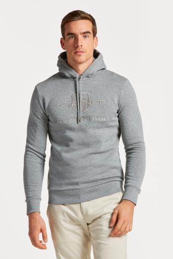 MIKINA GANT TONAL ARCHIVE SHIELD HOOD GREY MELANGE