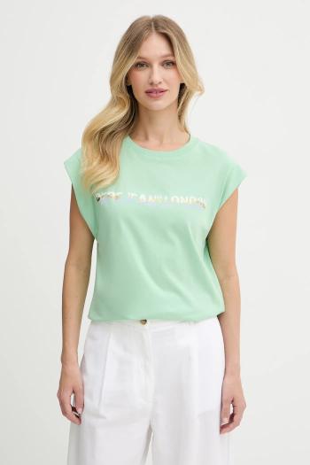 Bavlnené tričko Pepe Jeans dámske, zelená farba, PL506121