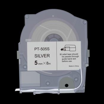 Max LM-505S, 5mm x 8m, stříbrná kompatibilní páska