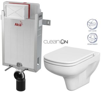 ALCADRAIN Renovmodul předstěnový instalační systém bez tlačítka + WC CERSANIT CLEANON COLOUR + SEDÁTKO AM115/1000 X CN1