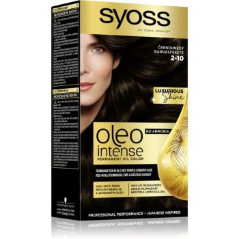 Syoss Oleo Intense permanentní barva na vlasy s olejem odstín 2-10 Černohnědý 2x50 ml