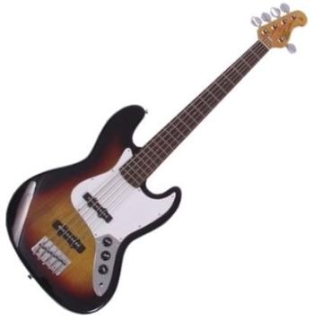 SX SJB62/5 3-Tone Sunburst 5-strunná baskytara