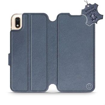 Flip pouzdro na mobil Huawei Y5 2019 - Modré - kožené -   Blue Leather (5903226920631)