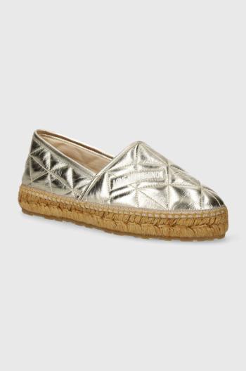 Kožené espadrilky Love Moschino zlatá barva, JA10582G0IIF0900