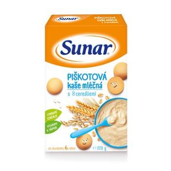 Sunar piškotová mléčná kaše s 8 cereáliemi 225 g (8592084409722)