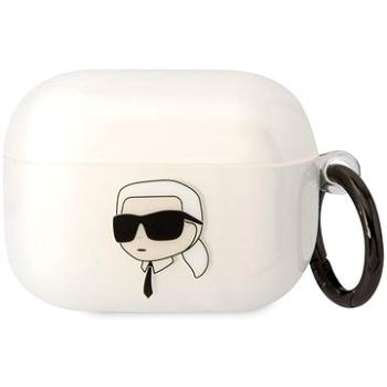 Karl Lagerfeld 3D Logo NFT Karl Head TPU Pouzdro pro Airpods Pro White (KLAPHNIKTCT)