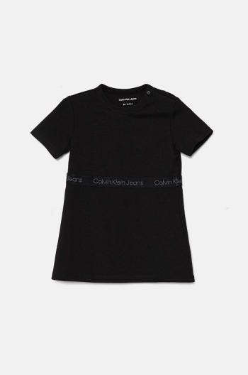 Dívčí šaty Calvin Klein Jeans černá barva, mini, IN0IN00199