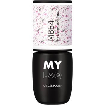 MYLAQ UV Gel Polish gelový lak na nehty odstín My Shimmering Pink 5 ml