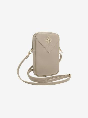 Guess PU Grained 4G Metal Logo Taška na Telefon se Zipem Gold Telefontok Lila
