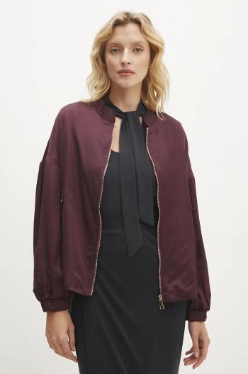 Bomber bunda Answear Lab vínová barva, přechodná, oversize