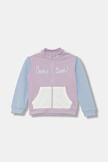 Detská bavlnená mikina United Colors of Benetton ružová farba, vzorovaná, 3J70G503U